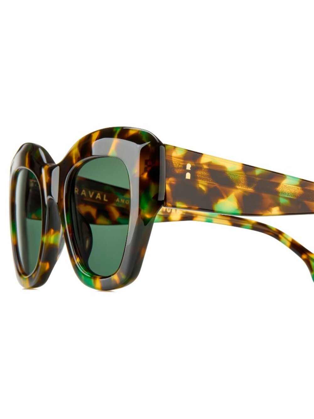 New Raval Eyewear Women's Sunglasses Green Square Lens Acetate Frame ERIKA C4